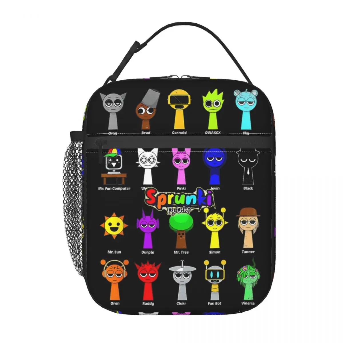 Incredibox Sprunki معزول أكياس الغداء حقيبة حرارية قابلة لإعادة الاستخدام لعبة الرعب حقيبة محمولة علب الاغذية الغذاء حقيبة مكتب في الهواء الطلق