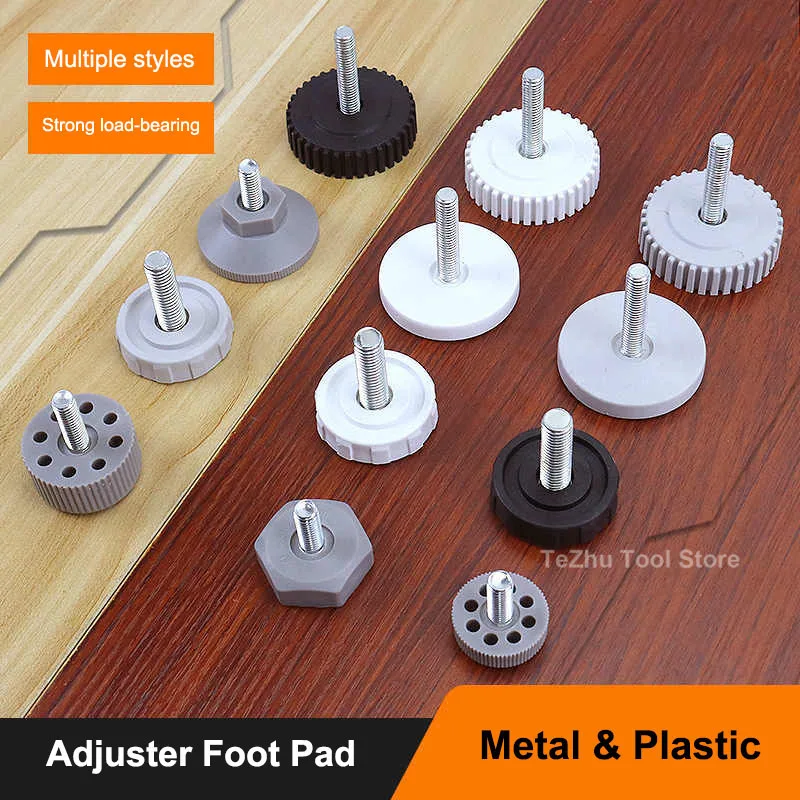 

M6 M8 M10 Leveling Foot Screw On Type Plastic Furniture Table Chair Sofa Leg Anti-slip Feet Adjustable Leveler Base Bolt Pad