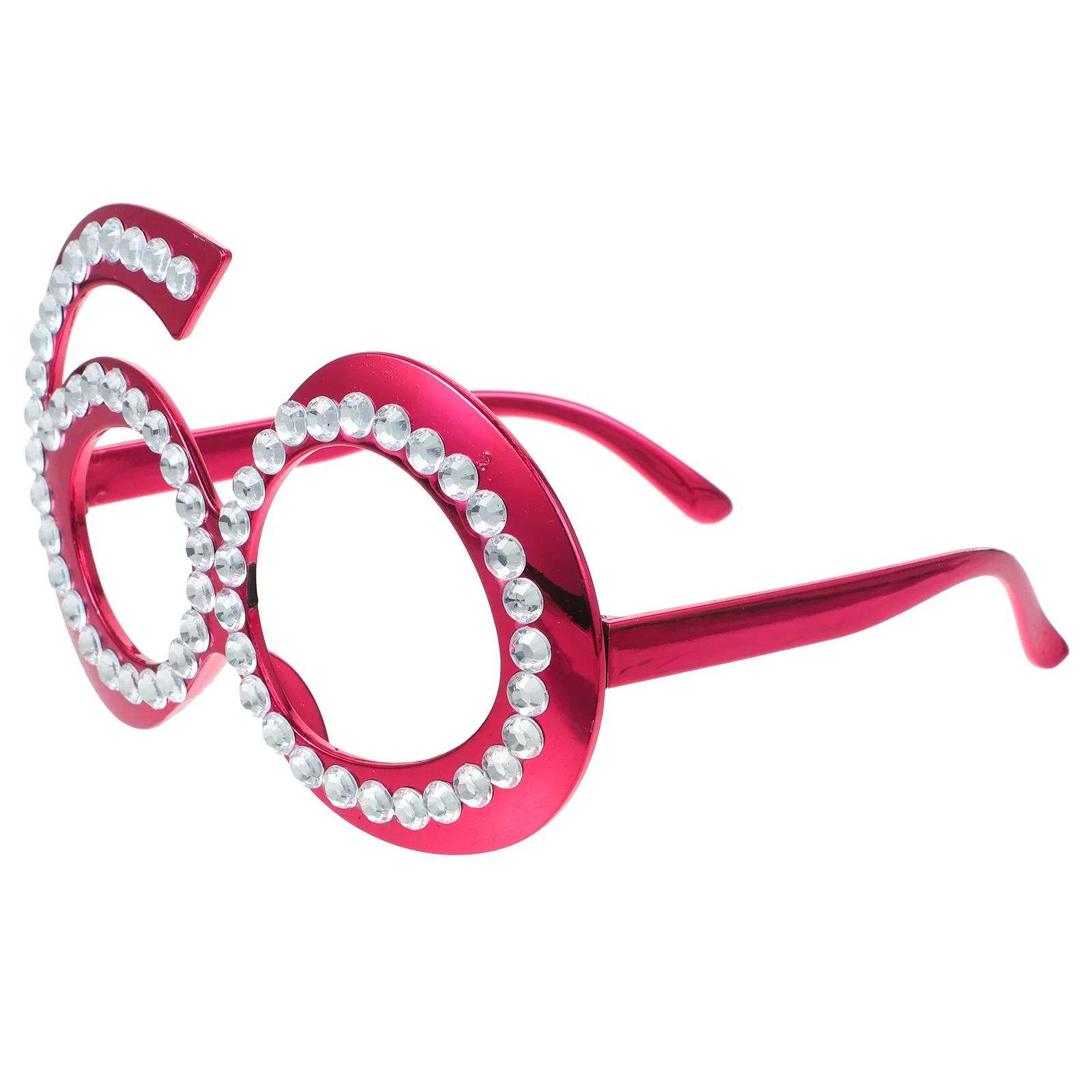 

1Pair Rhinestone Birthday Glasses Number 60th Party Eyewear Fun Photo Prop Adult Celebration Accessories 60th Birthday Glasses