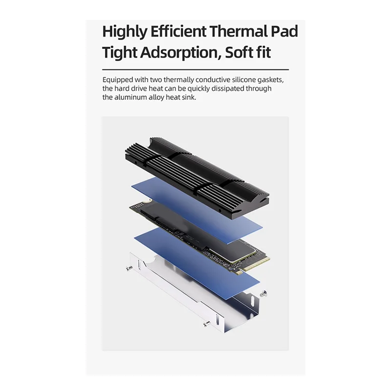 BNVN-M.2 2280 SSD Double-Sided Heat Sink TEUCER For PC / PS5 M2-9 With Thermal Silicone Pad Solid State Heatsink