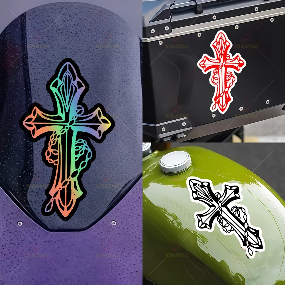 1Pc Creative Cross Vinyl Sticker Waterproof Durable Decal for Motorcycle Helmet Fuel Tank Fairing Car Window