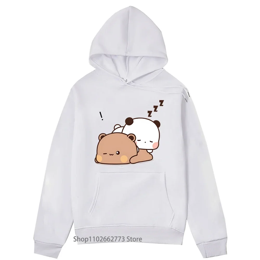 Kawaii Graphic Bubu Dudu Love Sleep Hoodies Bubu Dudu Sweatshirt Cartoon Panda Bear Women Casual Men Clothing Fleece Spring Tops