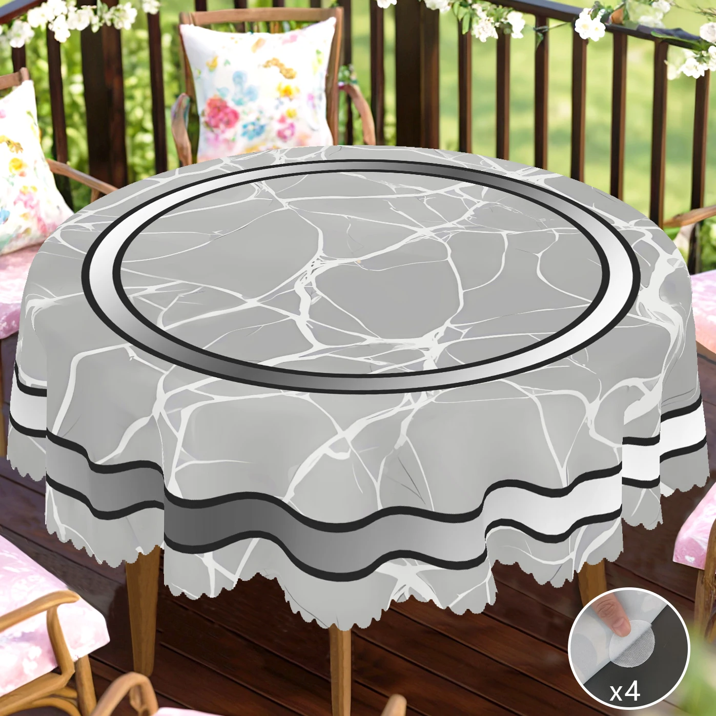 Mantel redondo y rectangular con temática de mármol de 1 pieza, varios tamaños, diseño de impresión con patrón de… — oferta en AliExpress