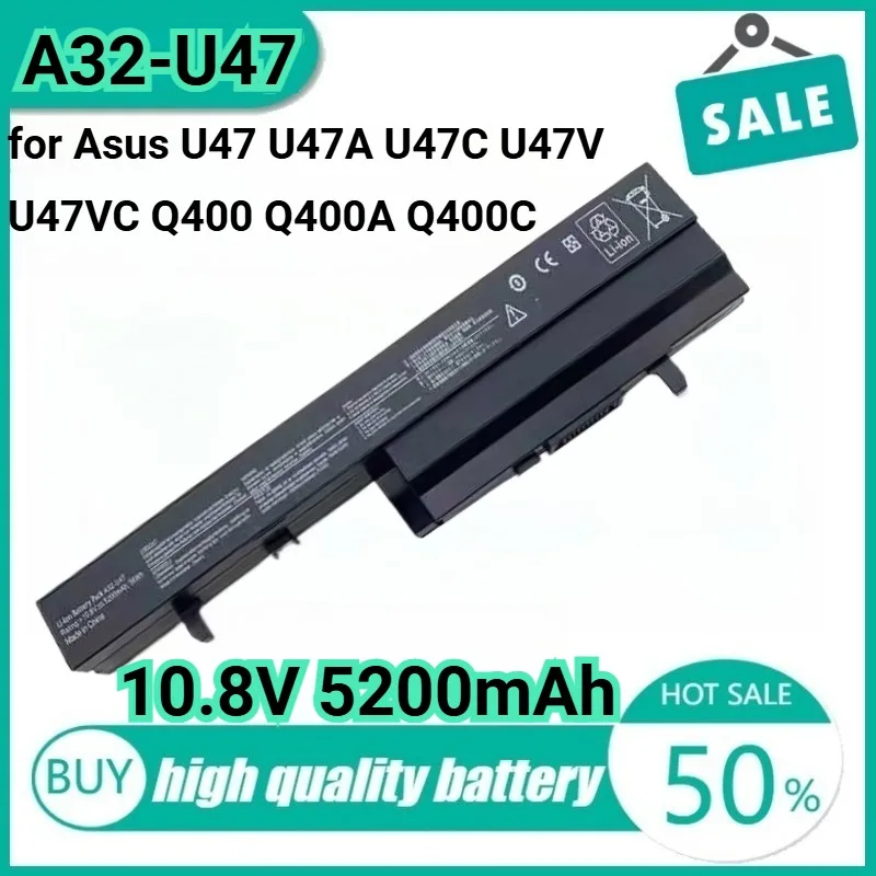 

A32-U47 10.8V 5200mAh Laptop Battery for Asus U47 U47A U47C U47V U47VC Q400 Q400A Q400C R404A 0B110-00090000 Q400 Q400A