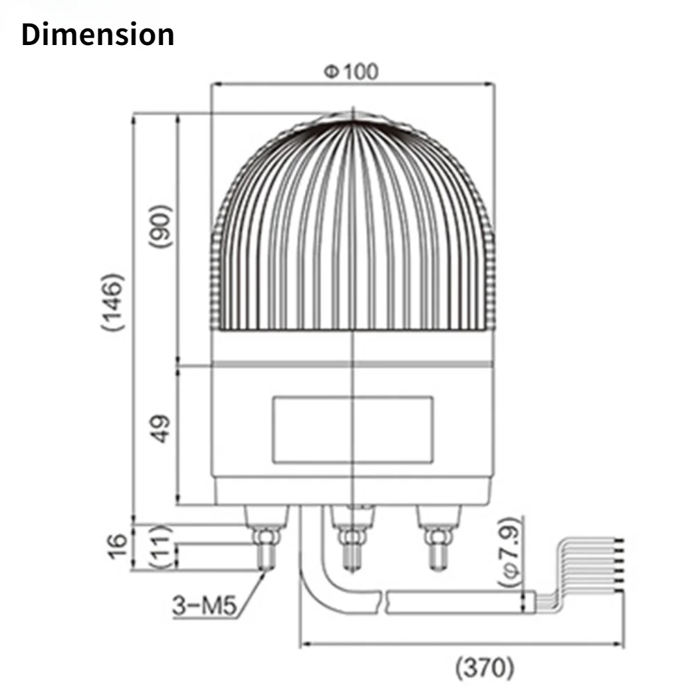 Luz de advertencia de 220v, SV-BJ100, roja, verde, amarilla, con zumbador de seguridad, indicador Led de 24V/12V, CA, CC, lámpara de señal de máquina impermeable