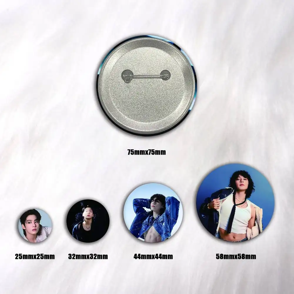 Singer J-Jeongguk Creative Round Button Badges Cute Pin Brooch for Backpack Clothes Lapel Jewelry Accessories Friends Gift