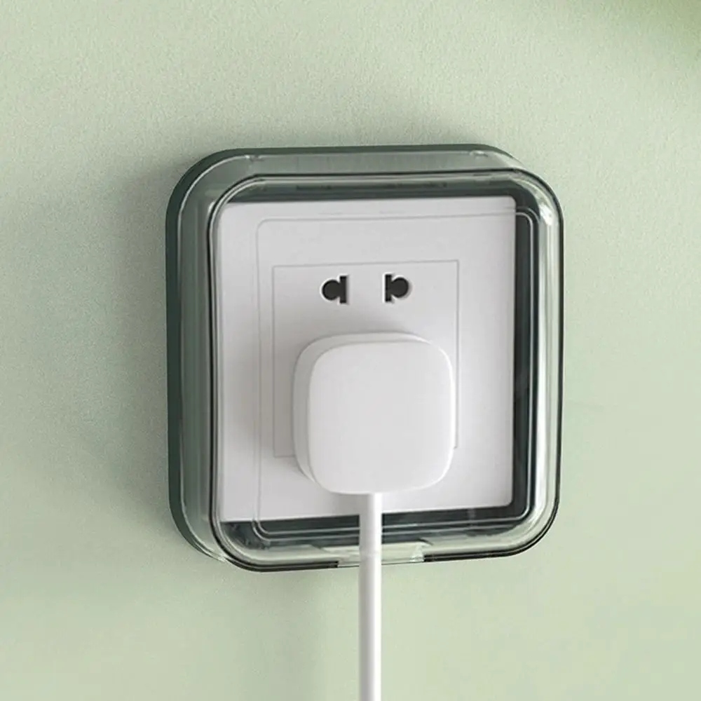Durable 86 Type Switch Protective Cover Waterproof Splash-Proof Protector Power Outlet Self-Adhesive Plug Box for Home