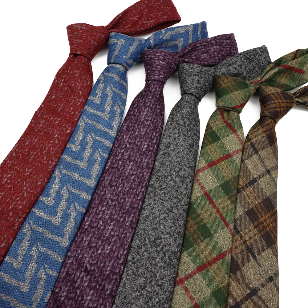 

Зимний мужской удобный шерстяной галстук 6 см с рисунком «елочка», однотонный однотонный галстук в полоску, свадебная вечеринка, деловые офисные подарки, аксессуары