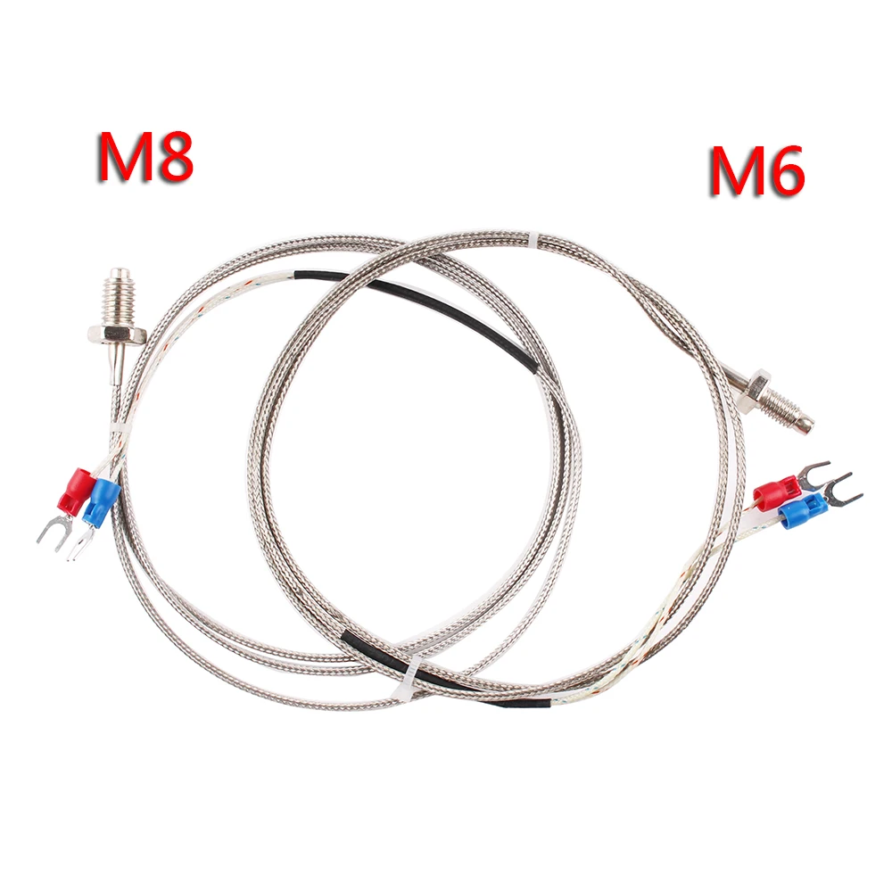 Thermocouple M6 M8 threaded thermal resistance temperature sensor temperature line probe K type 1M