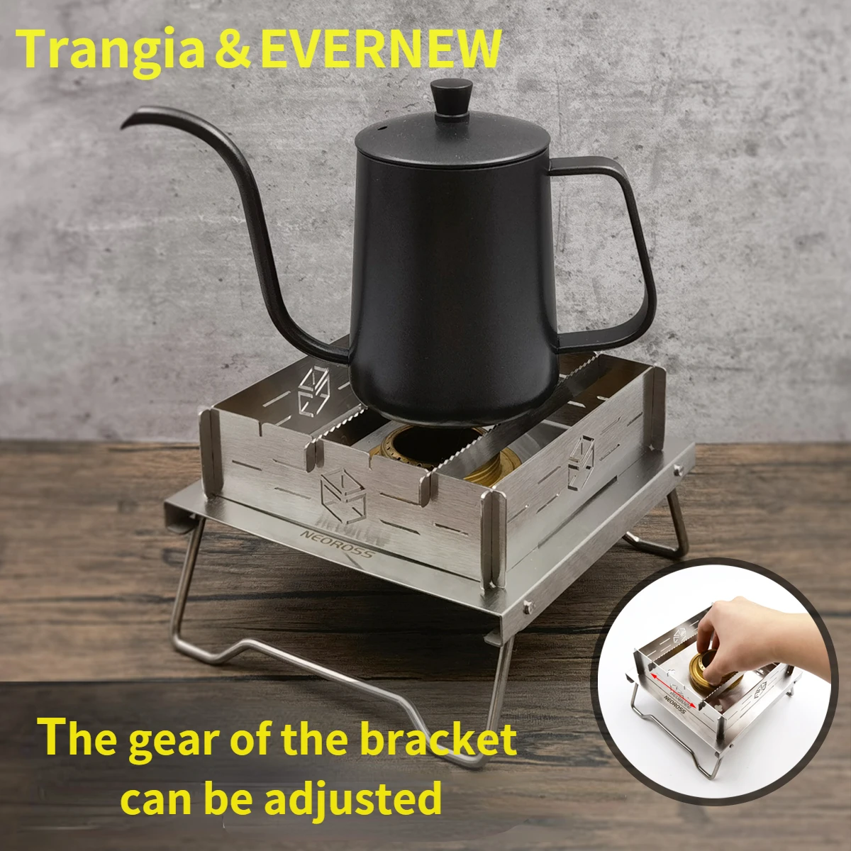 Outdoor Camping for Trangia Suitable EVERNEW for Stainless Steel Pure Titanium Windproof Small Table Alcohol Stove Bracket Gift