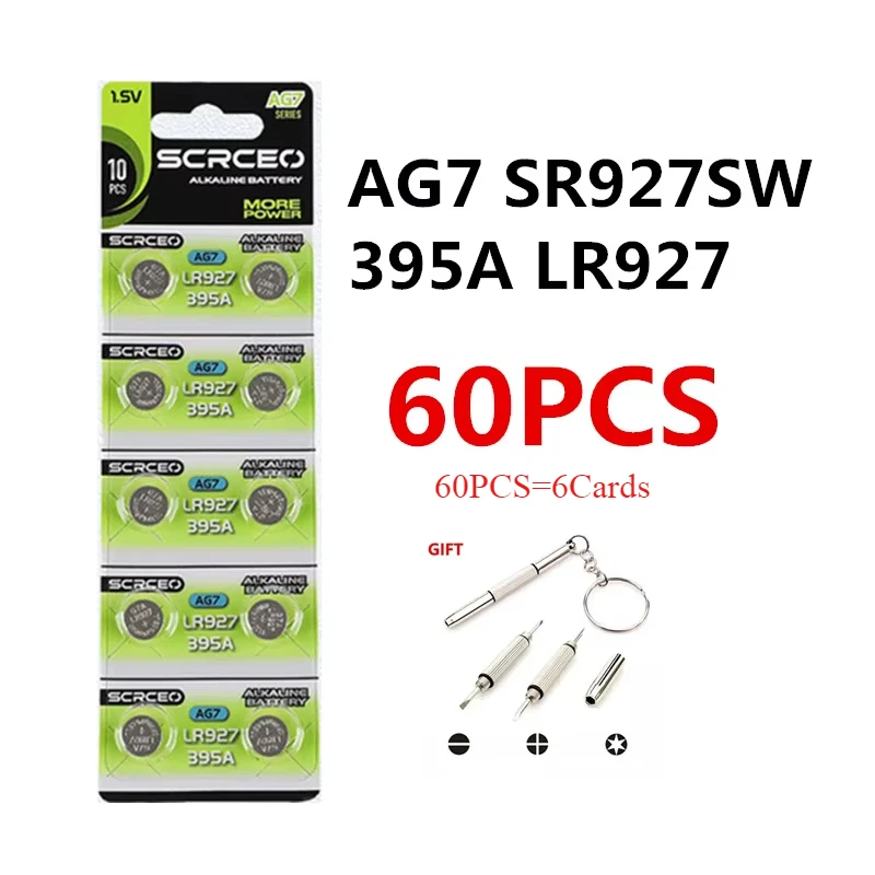 10-100PCS AG7 SR927SW 395 Knoopcelbatterij LR927 LR57 SR927W 399 395A Alkaline Batterijen voor Horloges Speelgoed Afstandsbediening