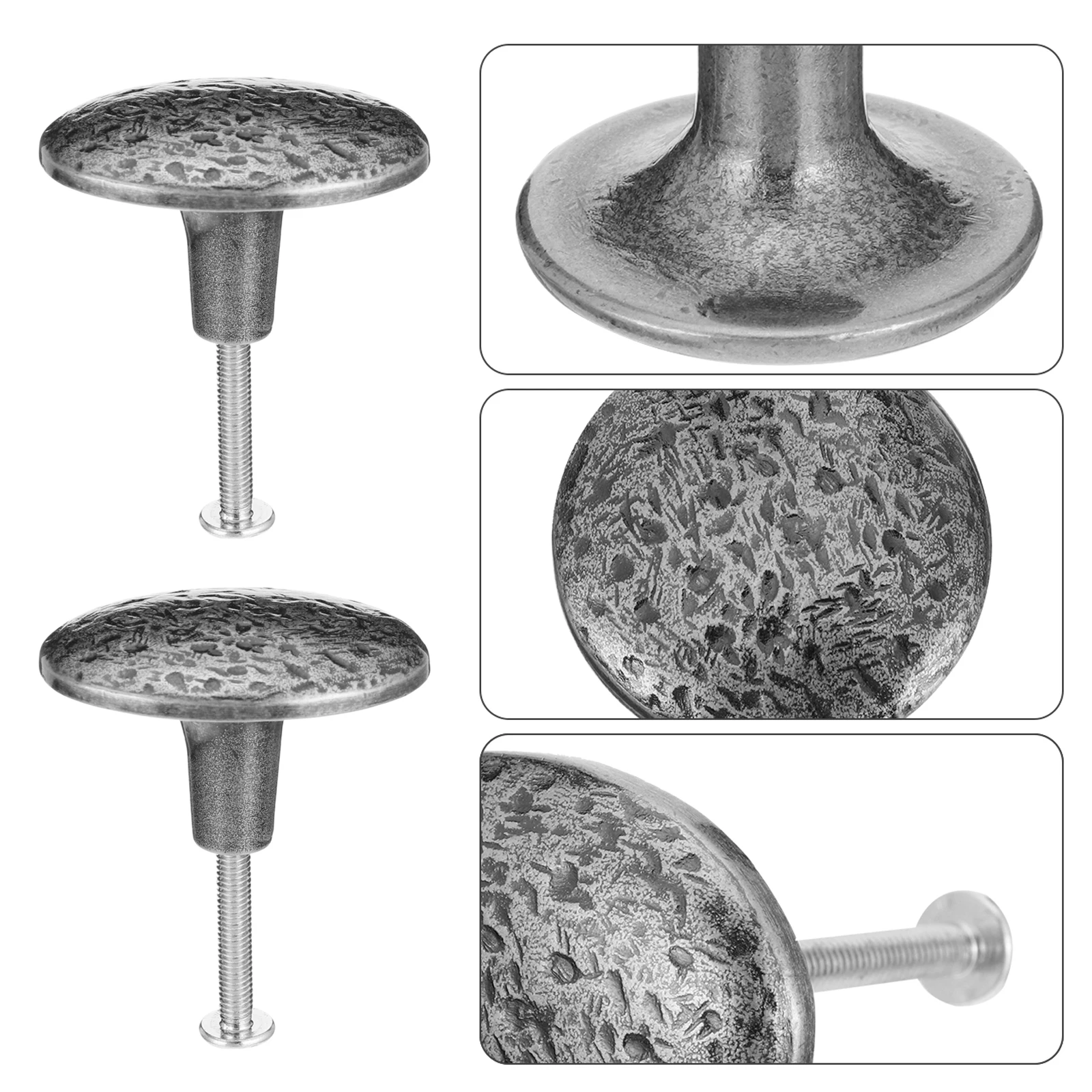 

Ancient Silver Handles Cabinet Door Knobs Wardrobe Drawers Furniture Zinc Alloy Durable Suitable Cabinets Desk Shoe