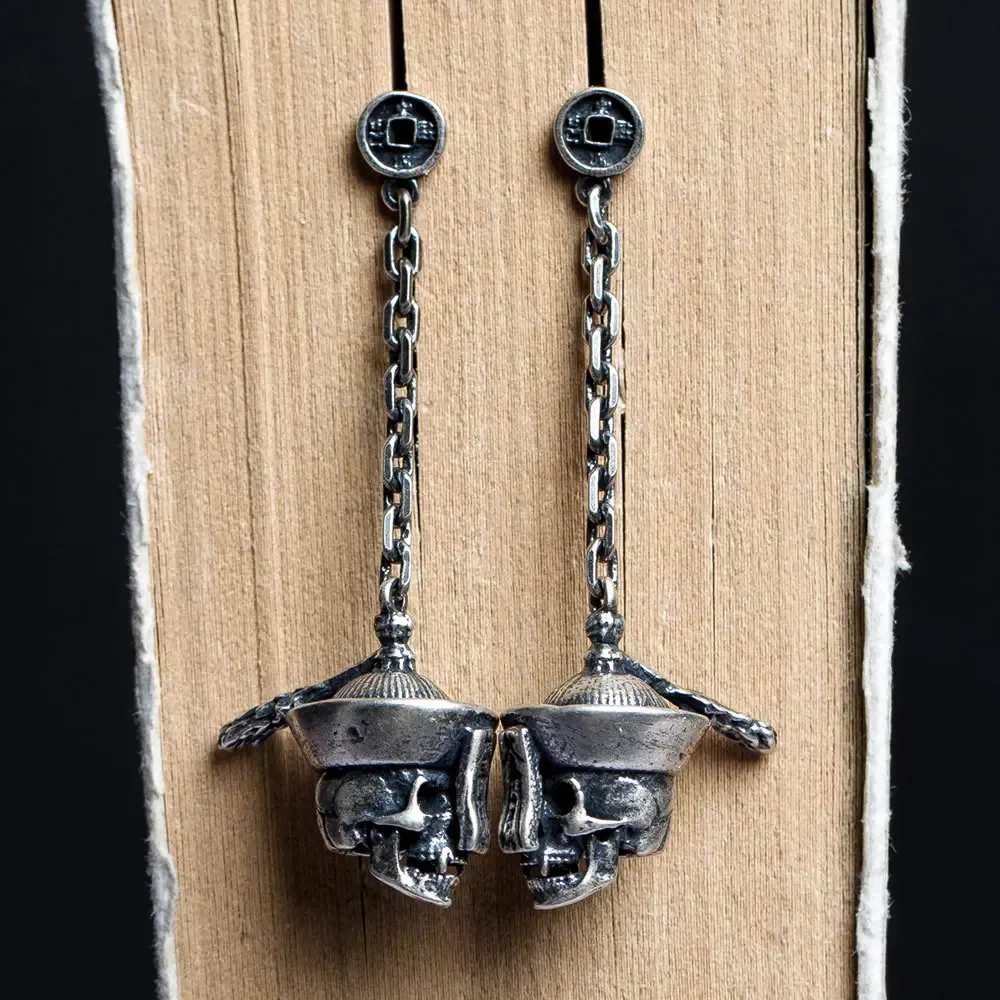 ONSTALL S925 Sterling Silver Skeleton Ear Cuff Creative Personality Old World Charm Jewelry Fortune Port Wind Earring