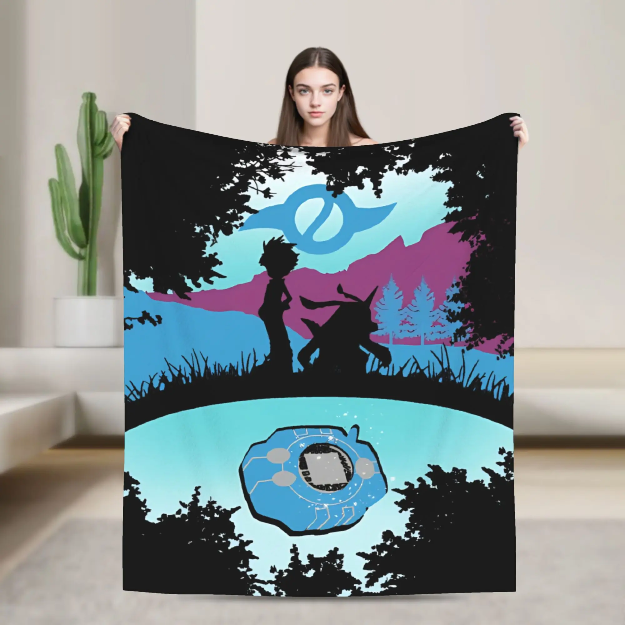 

Digimon Crest of Friendship Blanket Wool Funny Warm Throw Blankets for Home Autumn/Winter