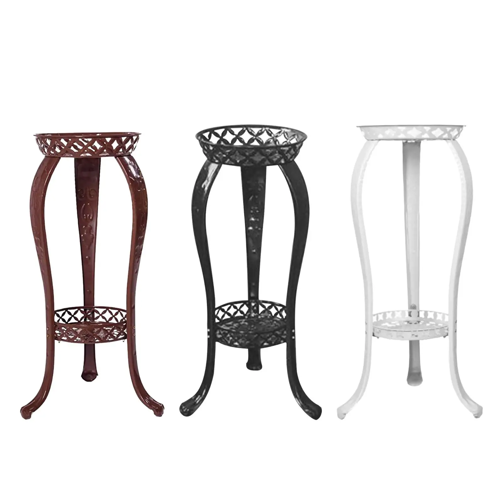 2 Tier Metal Potted Plant Stand Rack Height 80cm for Home Garden Patio