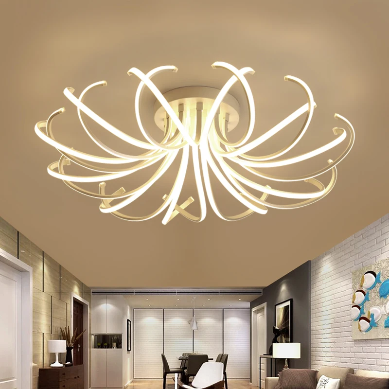 

Modern LED Ceiling Lights Living Room Bedroom White Color Aluminum Avize AC110-240V Lamparas De Techo Lamp Fixtures