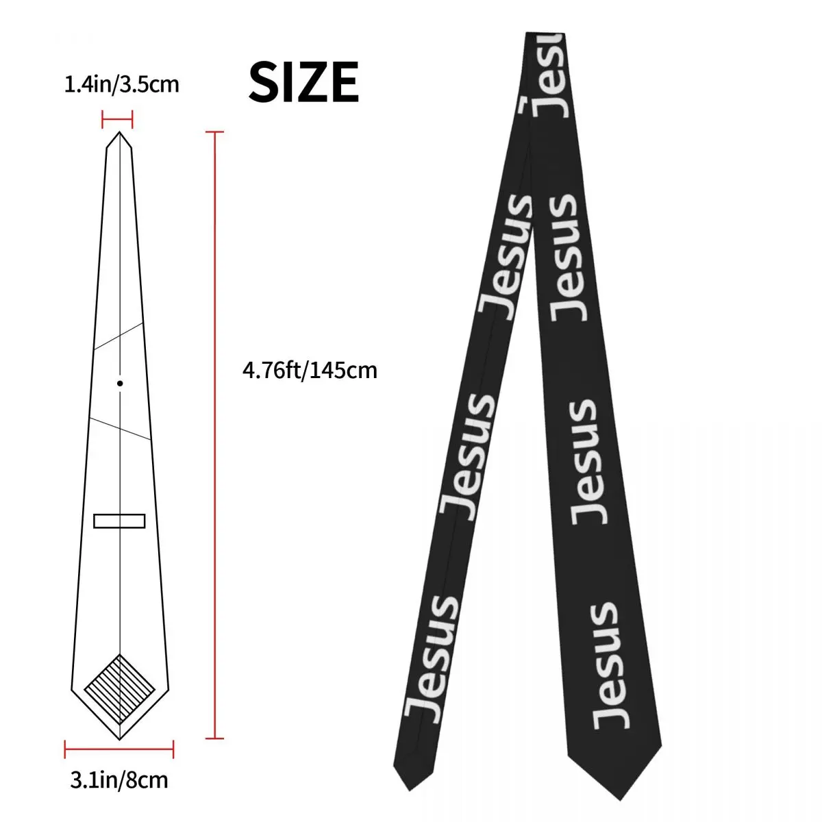 Personalized Christ Jesus God Neck Ties for Men Classic Faith Cross Silk Party Necktie