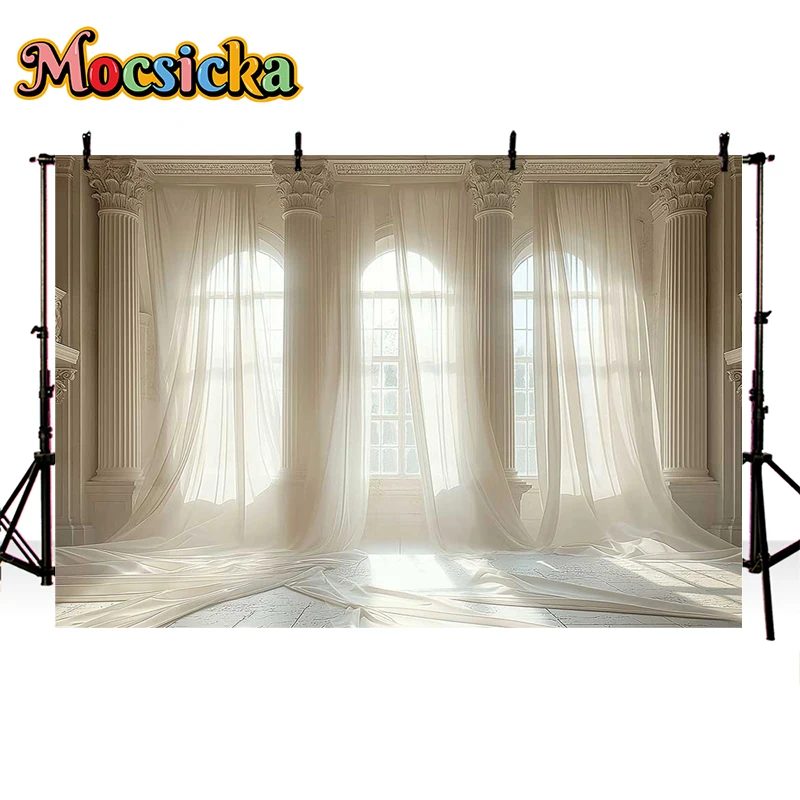 Mocsicka Fotografie Hintergrund Vintage Palast Bogen Wand Erwachsenen Geburtstag Hochzeit Mutterschaft Porträt Dekor Hintergrund Fotostudio