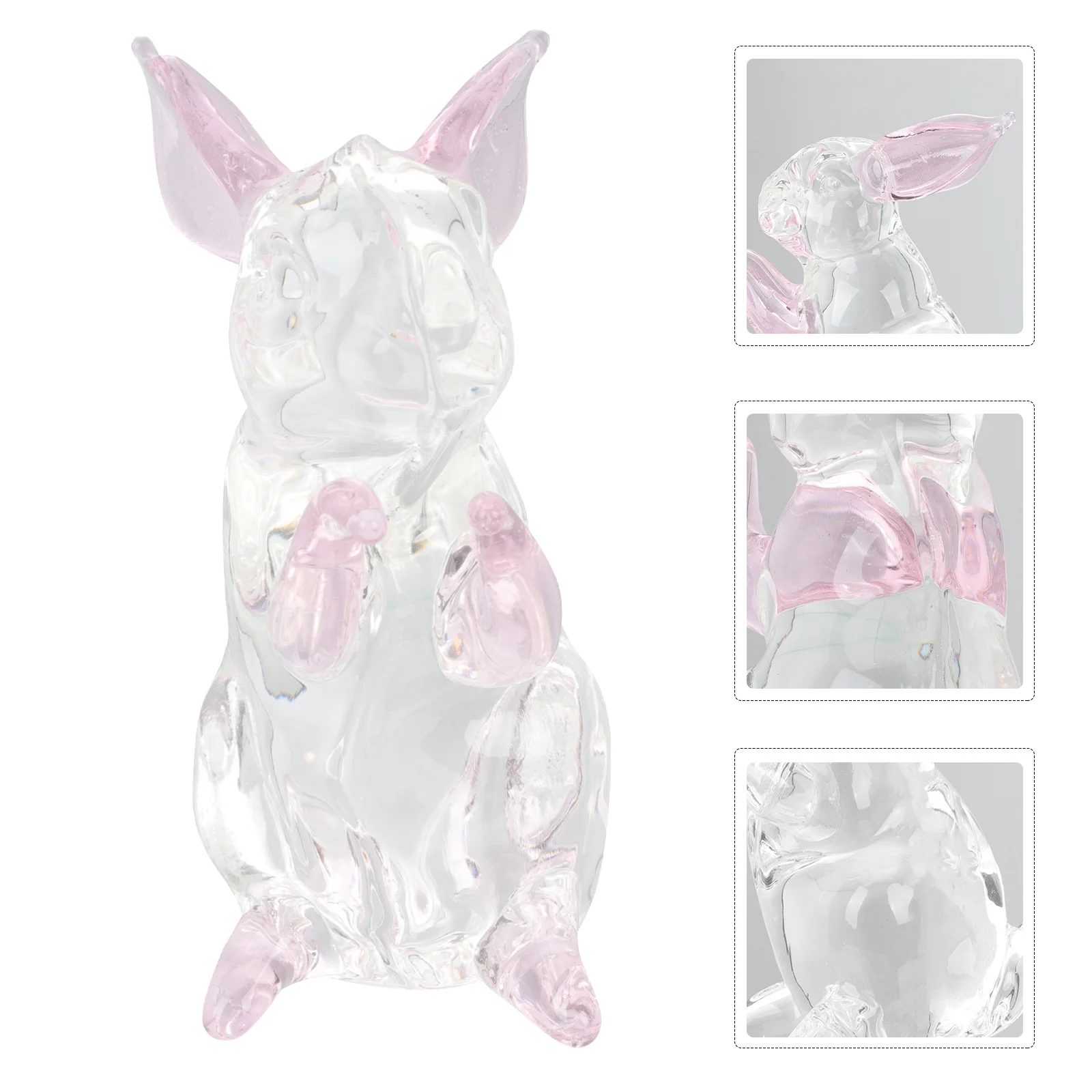 

Golden Plated Ornament Elegant Desktop Decoration Spring Easter Home Decor Bunny Sculpture Glass Animal Statue