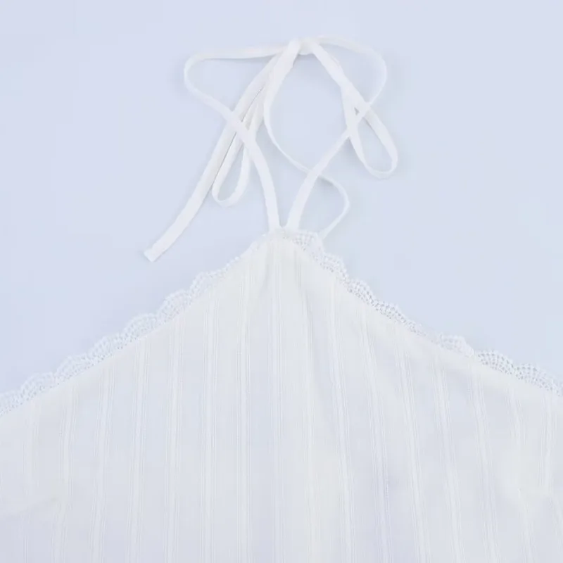 Vestido de decoração em camadas elegante gola pendurada mini vestidos para mulheres sólido sem costas curto novo verão praia vestidos de festa