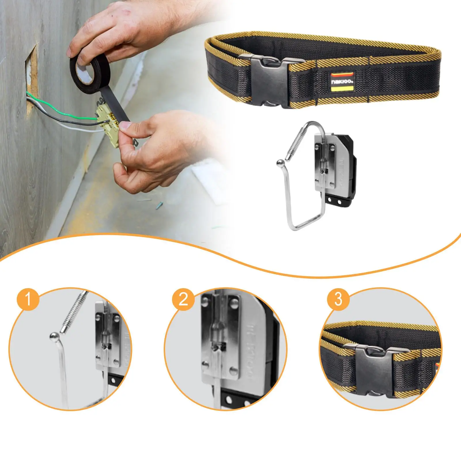 Tool Belt Clip Versatile Compact Easily Attach Work Belt Hook Tool Hanger Stainless Steel for Tape Measures Carpenters Repairmen