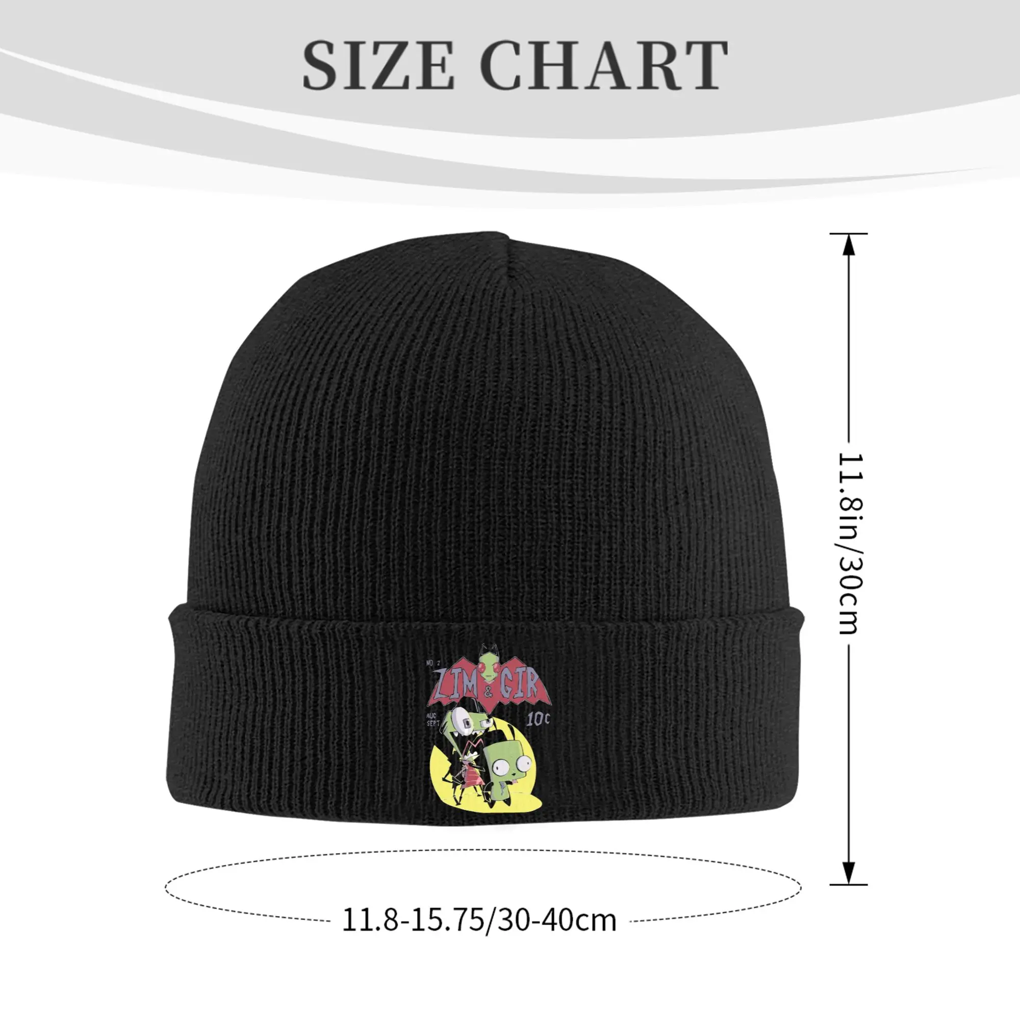 Invader Zim Knitted Hat Beanie Autumn Winter Hats Warm Acrylic  Casual Zim and Gir  Caps Men Women Gift,