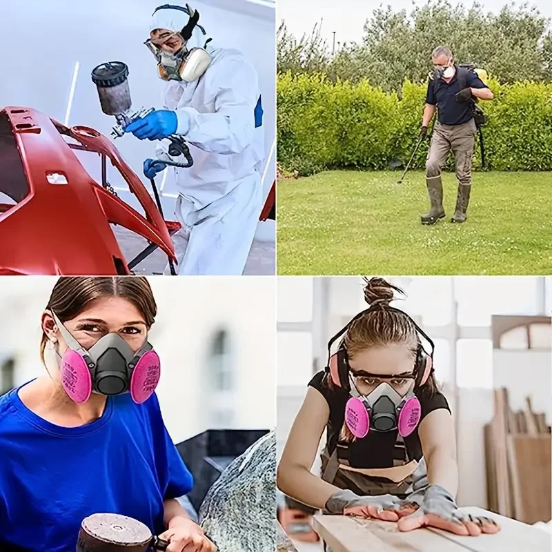 6200 2097 Filter Goggles Half Face Reusable Respirator Mask Epoxy Dust Paint Organic Vapor Welding Wooding