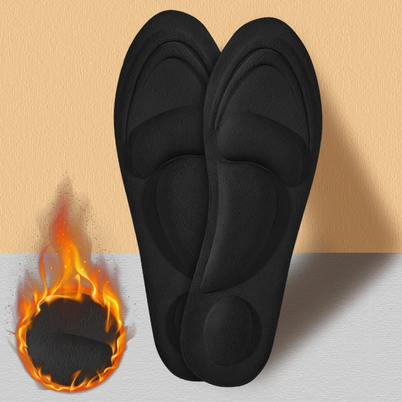 4D Memory Foam Orthopedic Insoles For Shoes Women Men Flat Feet Arch Support Massage Plantar Fasciitis Sports Pad Heel Cushion