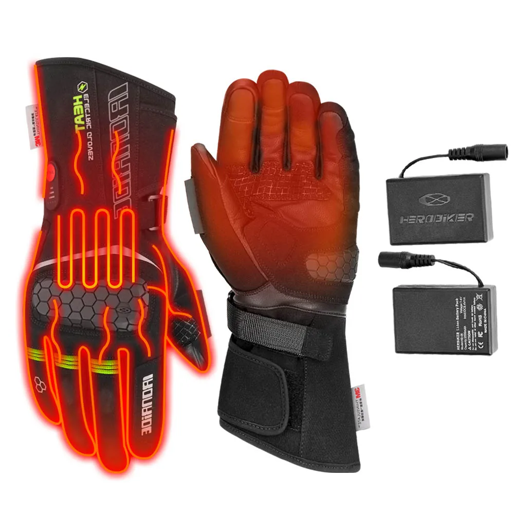 

USB Rechargeable Electric Heated Gloves Waterproof Touchscreen Thermal Gloves Heated Motorcycle Bicycle Skiing Warm Gloves