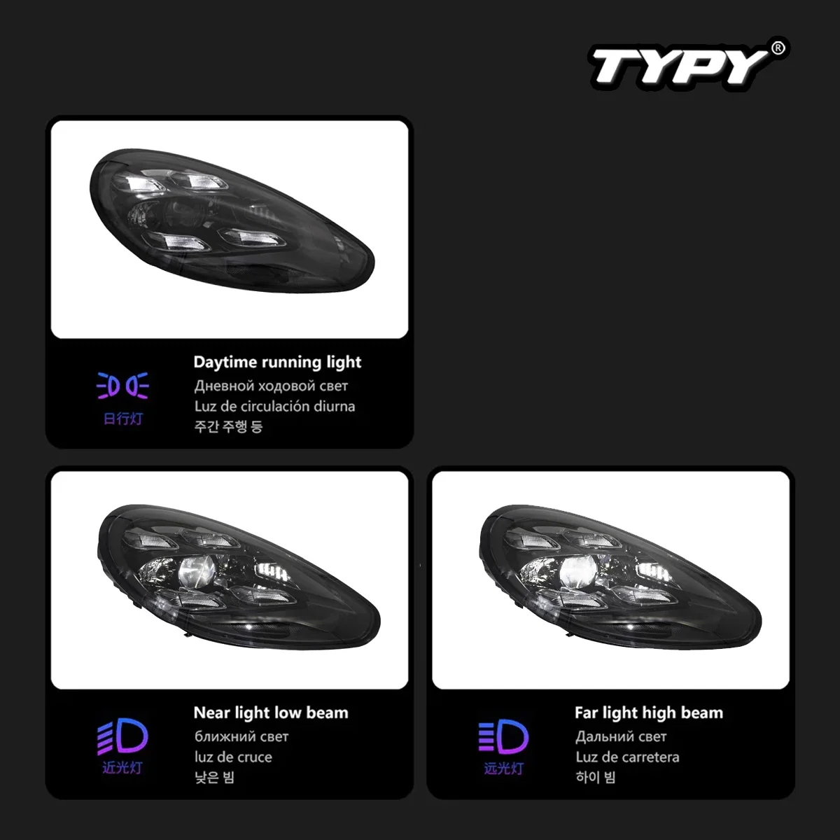 TYPY-Luzes do carro para Porsche Panamera, 2010-2016, 970.1, 970.2, 970, Full LED Montagem Faróis, Turn Signal, Peças do carro