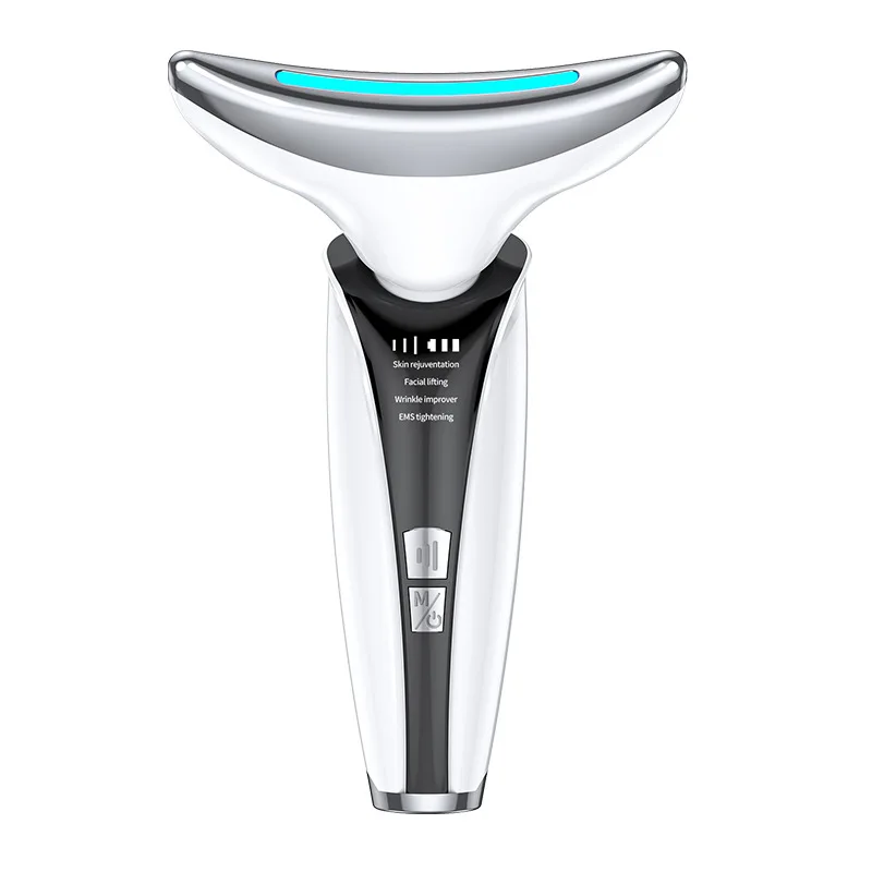 EMS Microcurrent Neck Beauty Device LED Photon Firming Rejuvenation Anti Wrinkle Thin Double Chin Skin Care Facial Massager