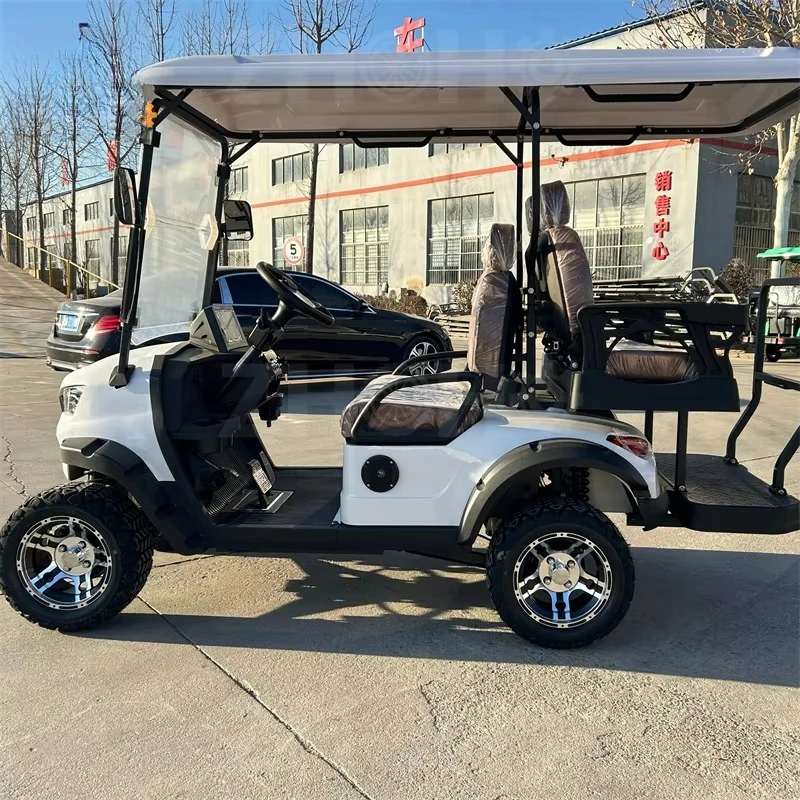 Заводская поставка 2, 4-местная мини-тележка для гольфа, внедорожная роскошная электрическая тележка для гольфа, многоцелевой автомобиль, розовая, может быть изготовлена по индивидуальному заказу