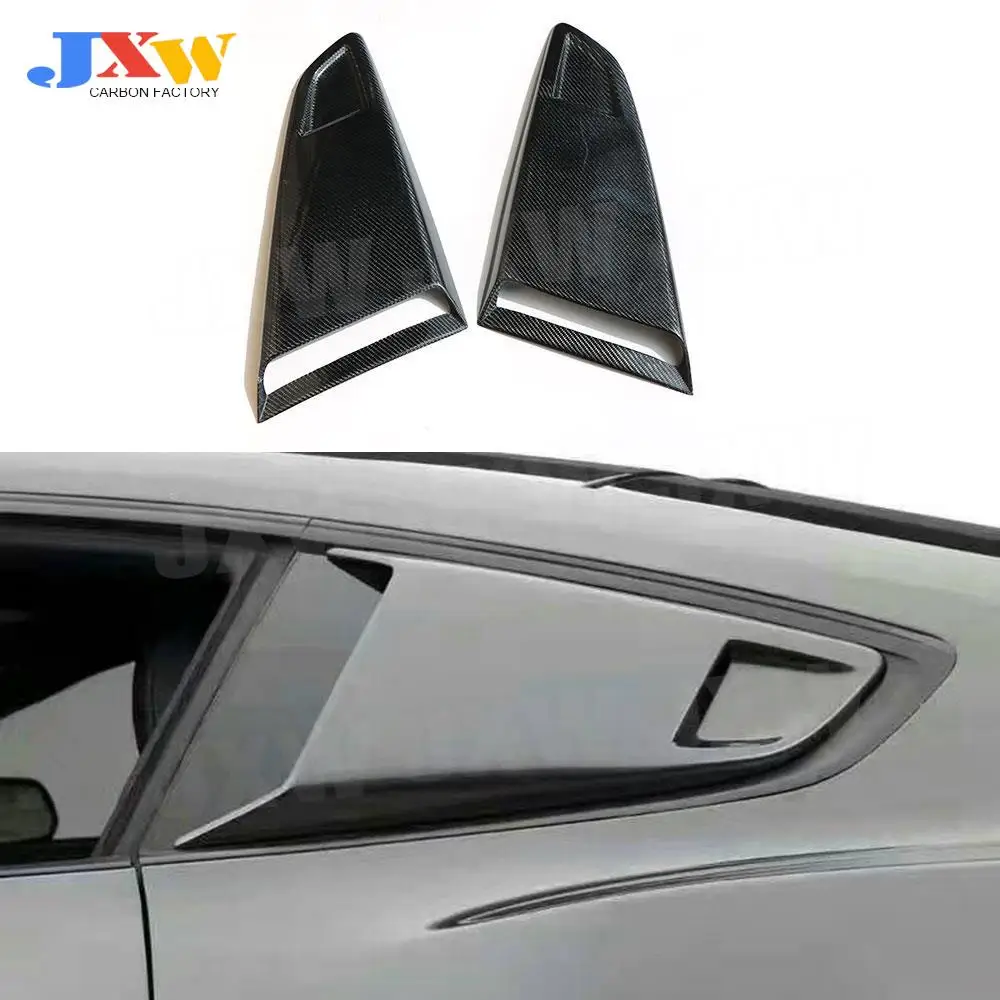 Carbon Fiber Door Rear Side Window 1/4 Quarter Scoop Louver Covers For Ford Mustang 2015 2016 2017 2018 Car Styling