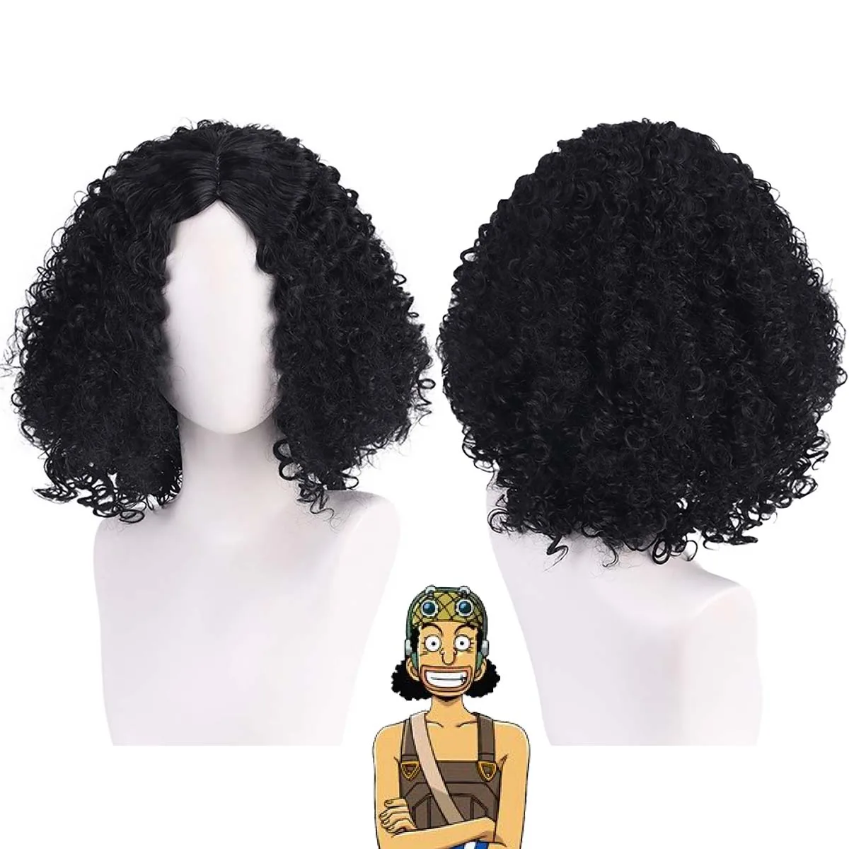 

Аниме Вечеринка Усопп Косплей Черный Вьющийся Термостойкий Парик Волос