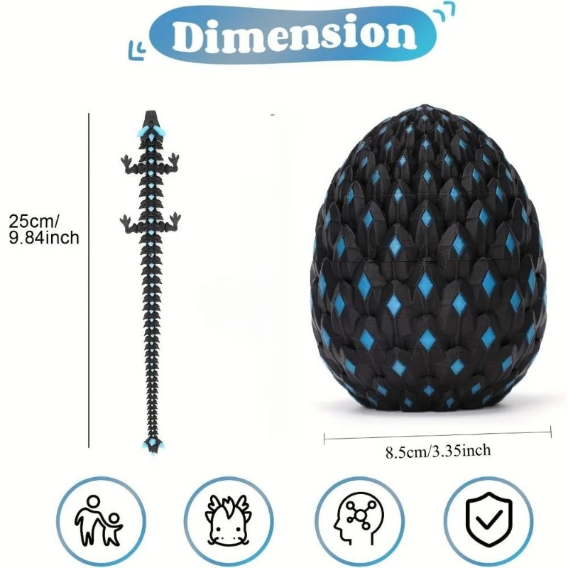 1PCS 3D Gedrukt Crystal Dragon Glow-in-the-Dark Gelede Draak & Grow Ei Nieuwigheid Decoratie speelgoed Educatief Speelgoed voor Kid Gift
