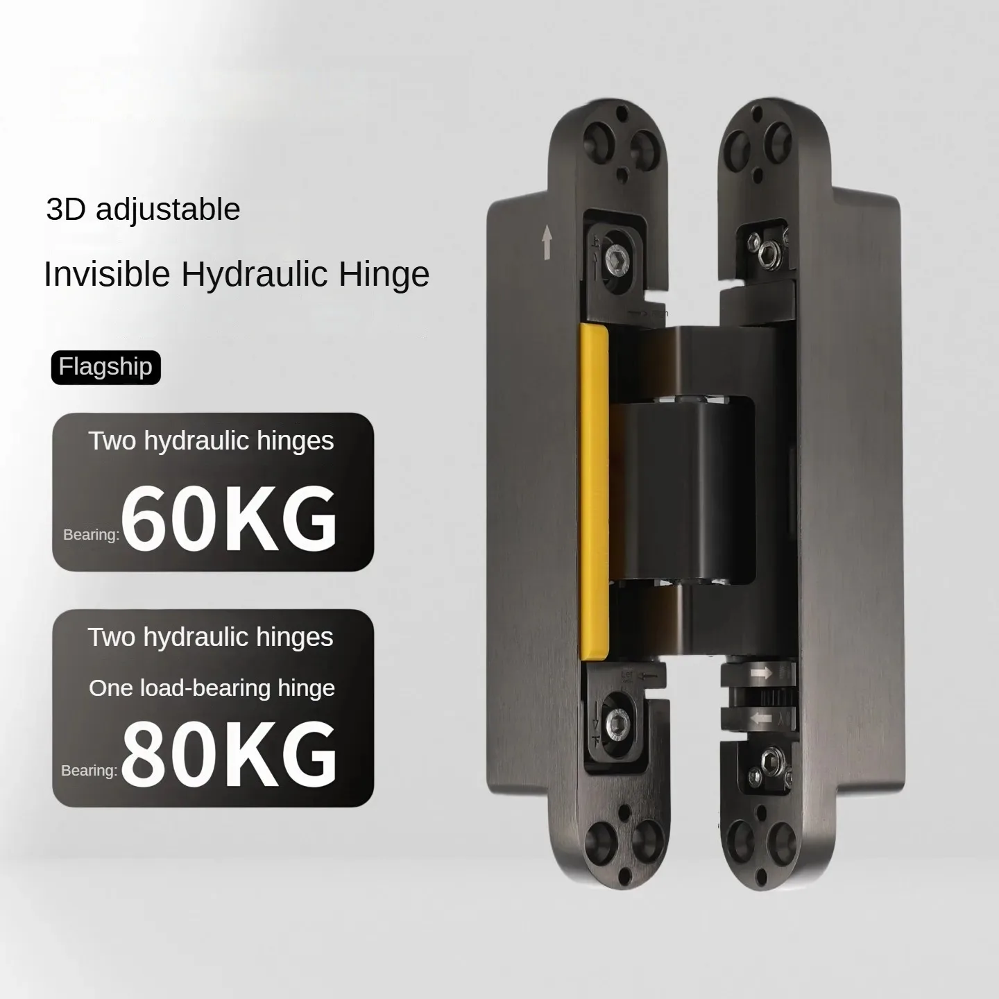 

Invisible Door Hydraulic Buffer Hinge Self-Closing Door Rebound Concealed Hinges 3D Adjustable Wooden Door Closed Hidden Hinge