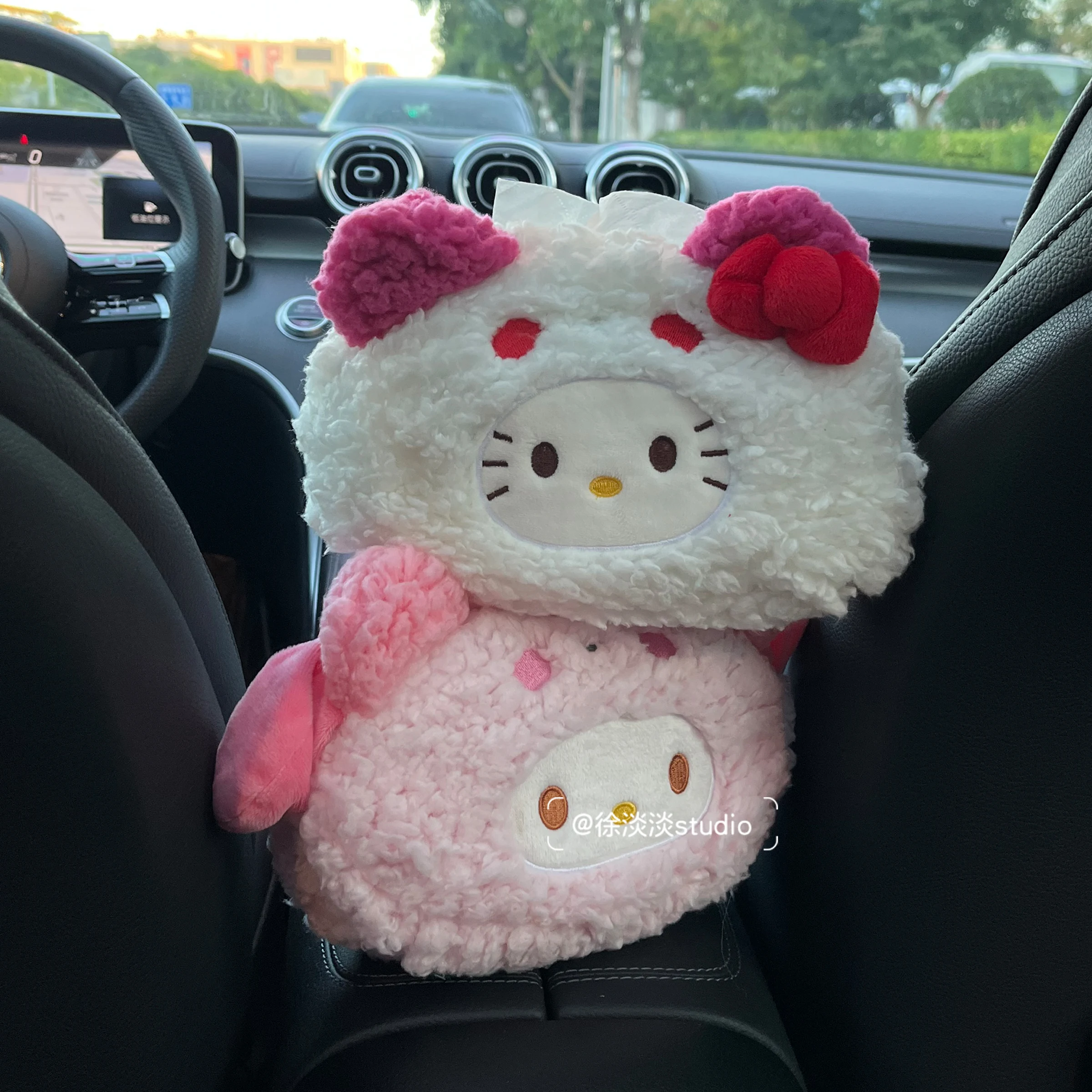 

Hello Kitty автомобильная коробка для салфеток автомобильный солнцезащитный козырек тип блок подвесной контейнер держатель для полотенец салфетка стойка для бумаги органайзер сумка для хранения