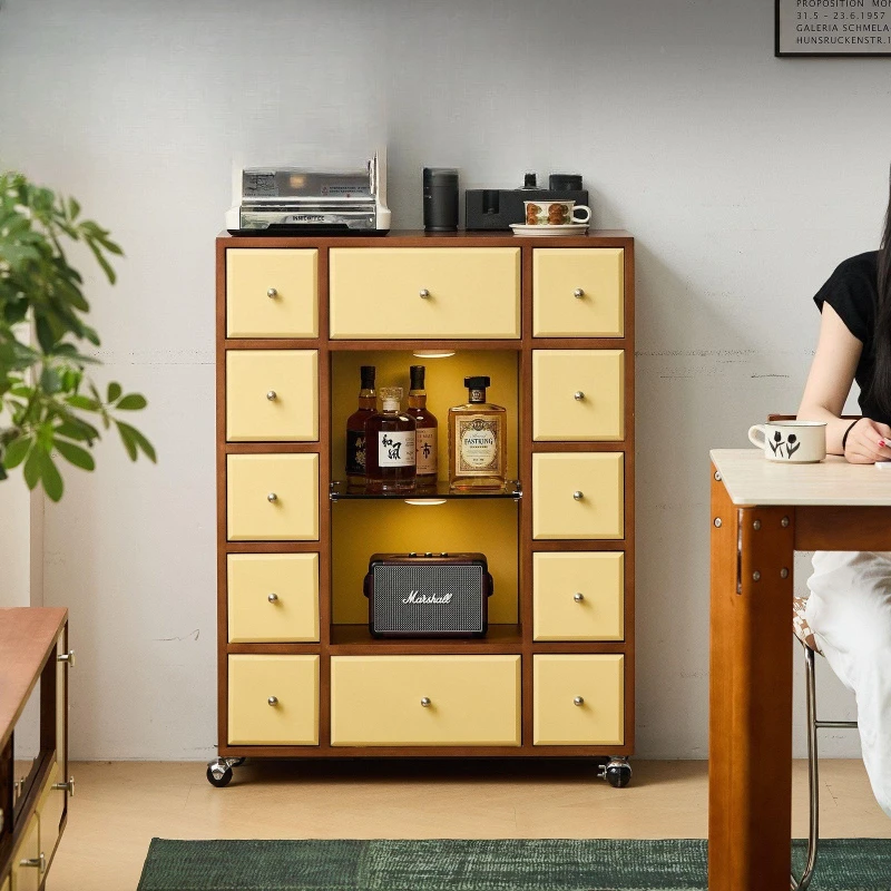 

Solid wood living room chest chest bedroom chest side cabinet storage display cabinet multi-grid drawer cabinet medieval