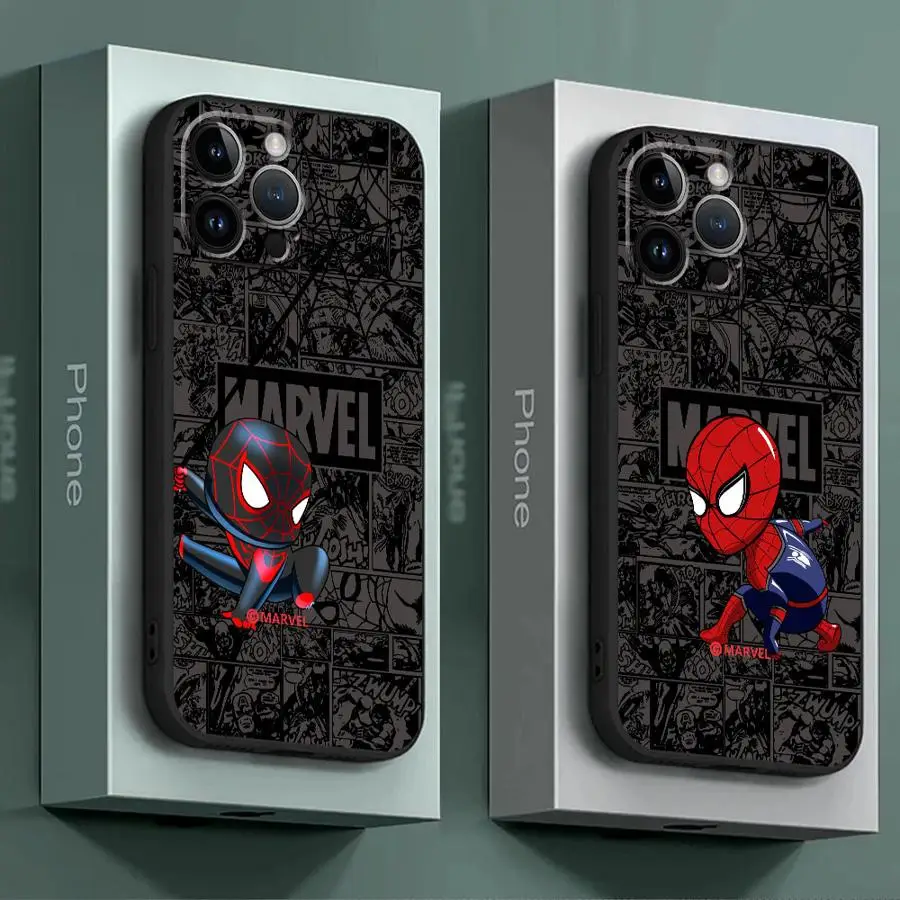 Marvel Spider Man casing ponsel imut, casing Capa silikon untuk Samsung Galaxy Note 20 Ultra S9 S8 Plus S10 Note 10 Plus Note 9 8