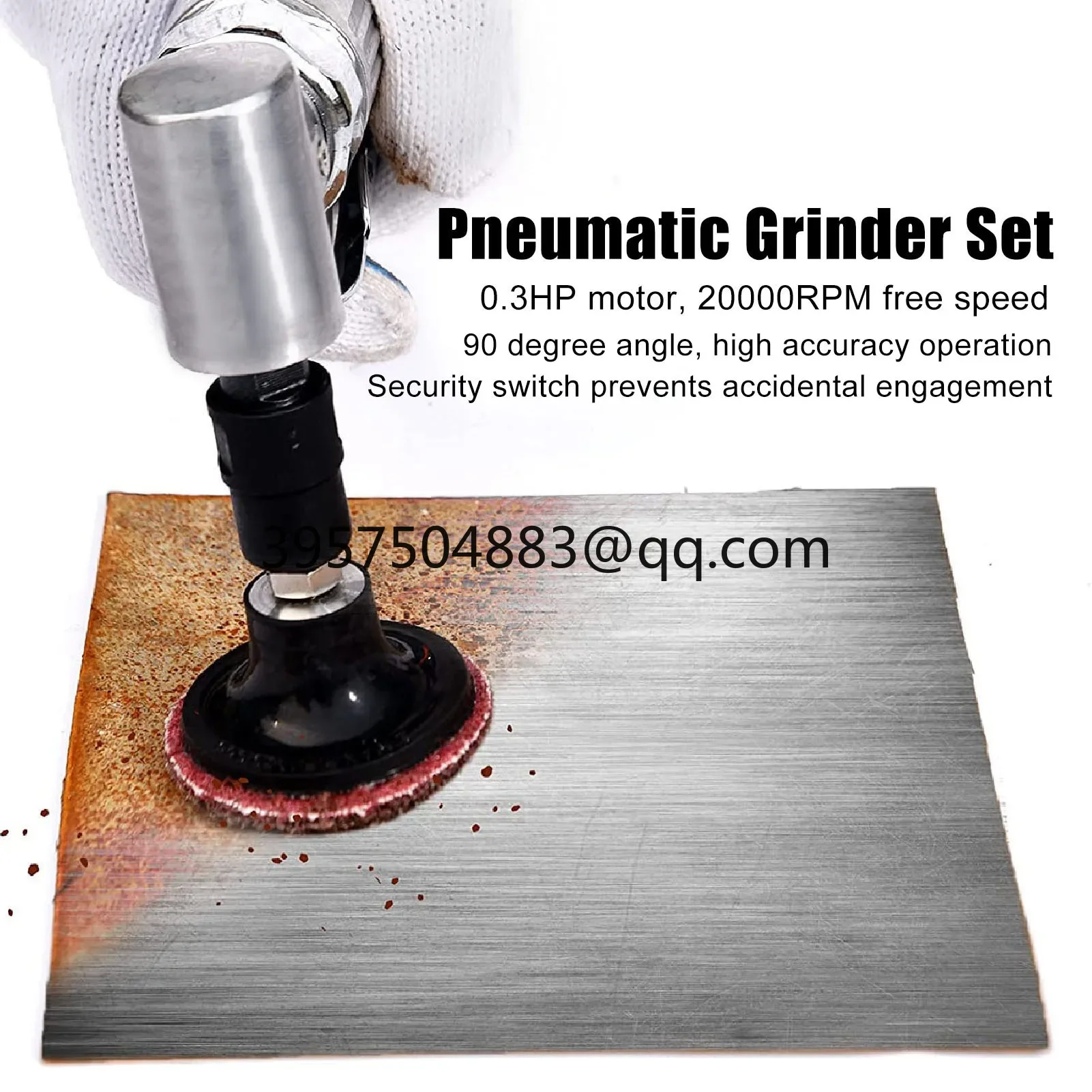 Pneumatic Grinding Set Right Angle Die Grinder 0.3 Motor 1/4 1/8 Chuck Adjustable Speed 90 Degree  Grinder