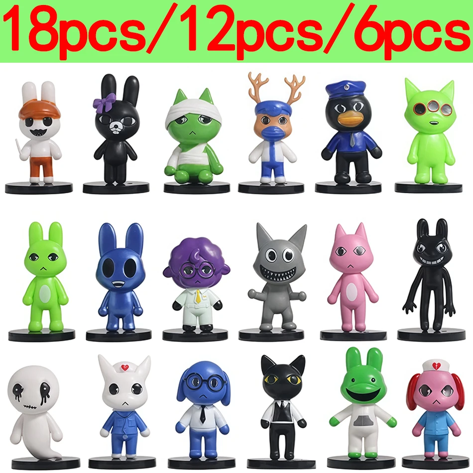 6-18-teiliges Tier-Horror-Spiel Krankenhaus-Figurenset Anomalie Katze Ente Geist Hirsch Charakter Mini PVC-Modell Desktop-Spielzeug Weihnachtsgeschenk