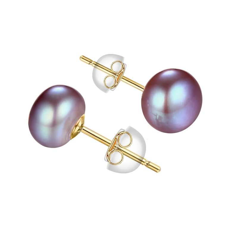 100% Natuurlijke Zoetwaterparel Stud Oorbellen Echte 925 Sterling Zilveren Oorbel Gekweekte Witte Parel Voor Vrouwen Oorbel Sieraden