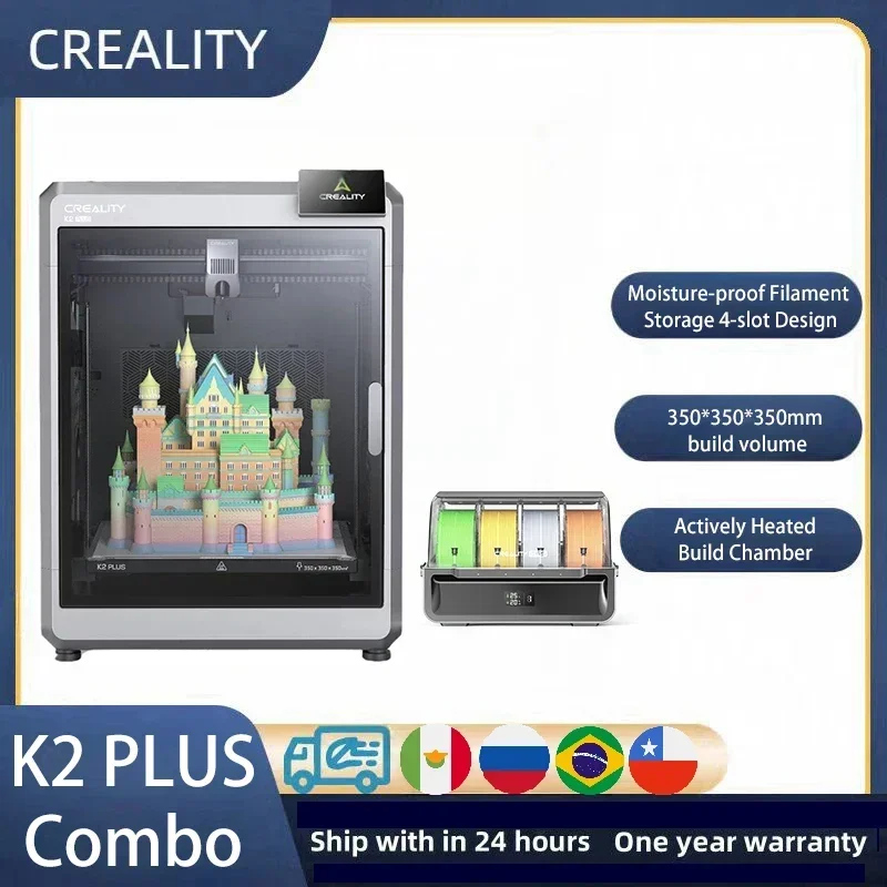 CREALITY K2 PLUS Combo 3D Printer 600mm/S Speed with 4X CFS MultiColor Printing Stable Frame Auto Leveling Direct Drive Extruder