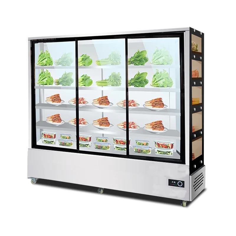 

Chuanchuan fragrant Malatang ordering cabinet, commercial vegetable barbecue shop refrigerated and fresh-keeping air curtain c