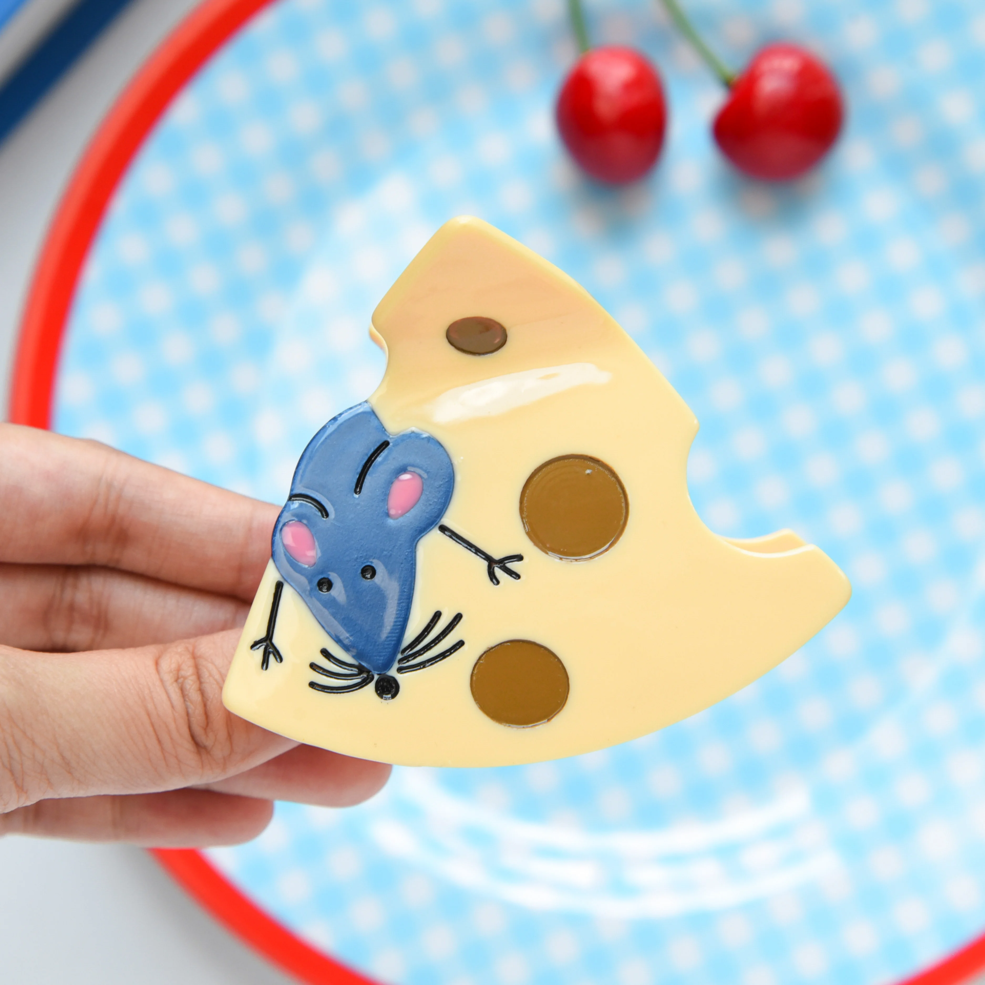 

Funny The Mouse Stealing Cheese Hair Claw Cute Food Series Claw Clips Fashion Crab Hair Clip Hair Accessories for Women Girls