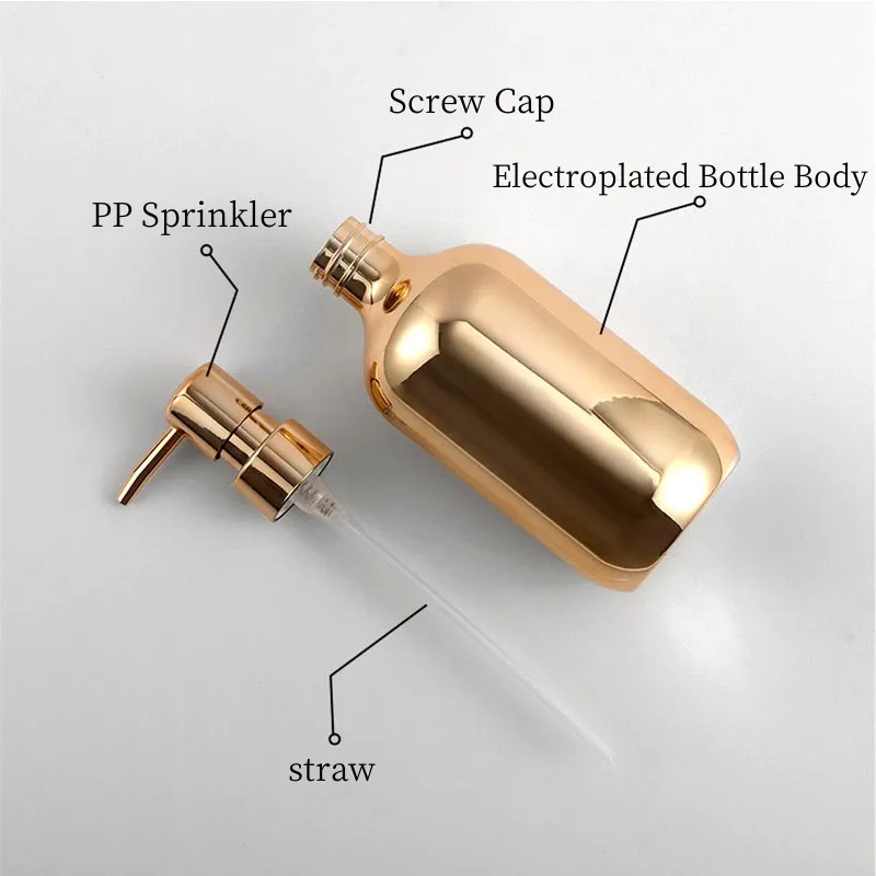 300/500ml butelka z dozownikiem mydła łazienkowego szampon butelka z żelem pod prysznic typ prasy wielokrotnego napełniania pusty pojemnik do butelkowania płynu PET