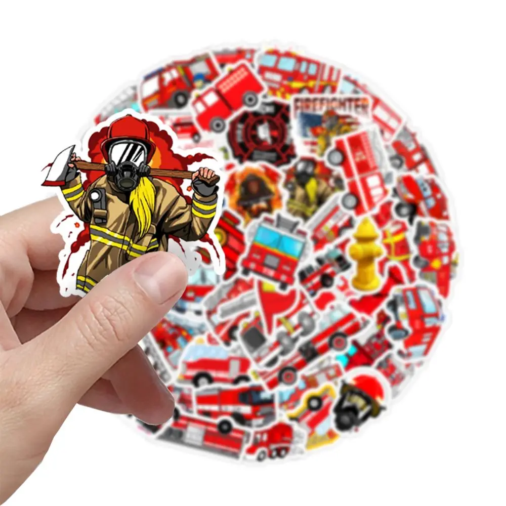 50pcs Fire truck Graffiti sticker sticker Skateboard refrigerator Guitar laptop Motorcycle Travel Classic toy Cool sticker