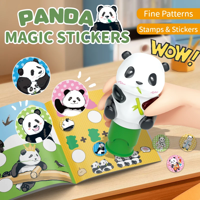 Children Panda Stamp Seals Stamps for Stationery Stickers Sticker Name Children\'s Clothing Seal Toy Toys Magic Child Birthday