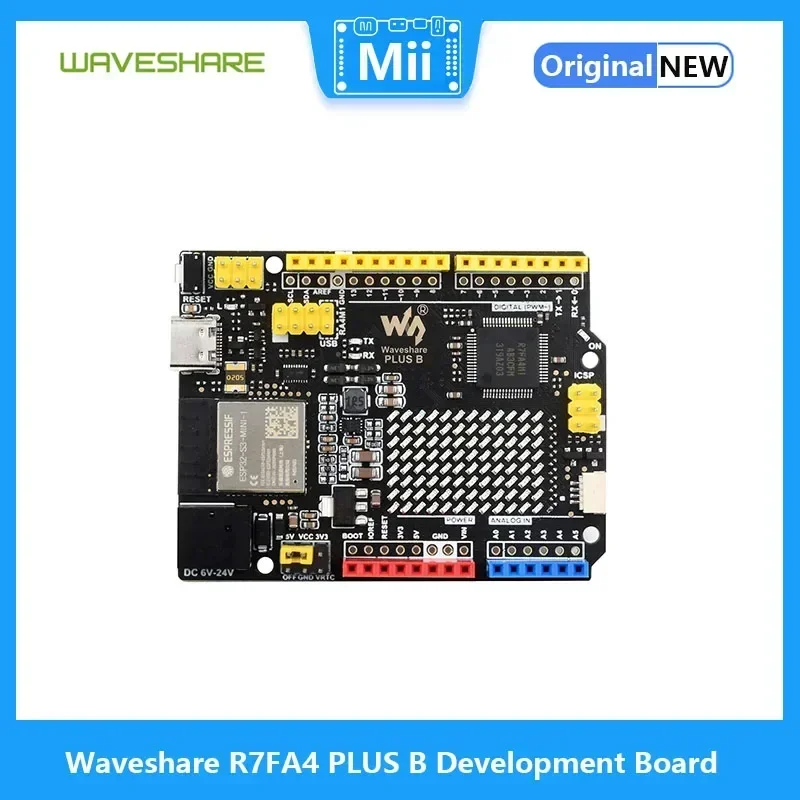 Waveshare R7FA4 PLUS B Development Board, Based on R7FA4M1AB3CFM, Compatible with Arduino UNO R4 WiFi, Equipped with ESP32-S3FN8