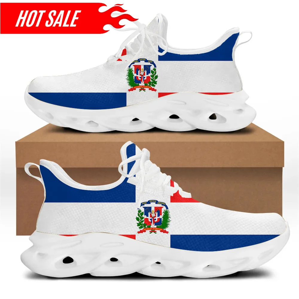 

Dominican Republic Flag Brand Design Women Lace Up Flat Sneakers Female Mesh Walking Footwear Zapatos Mujer 2021